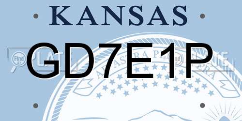 GD7E1P Kansas License Plate