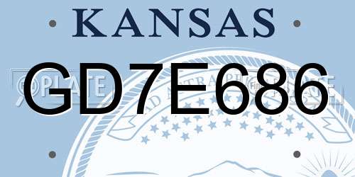 GD7E686 Kansas License Plate