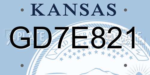 GD7E821 Kansas License Plate