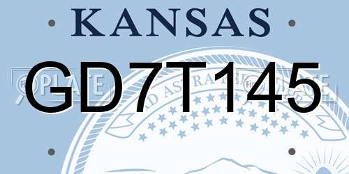 GD7T145 Kansas License Plate