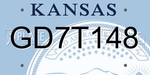 GD7T148 Kansas License Plate
