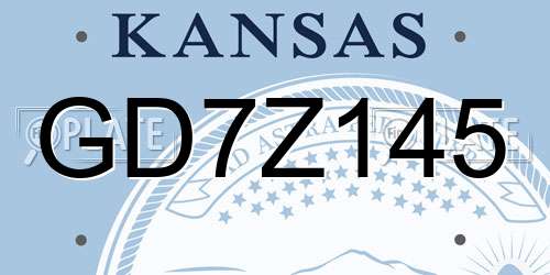 GD7Z145 Kansas License Plate