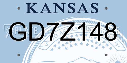 GD7Z148 Kansas License Plate