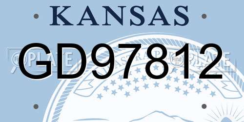 GD97812 Kansas License Plate