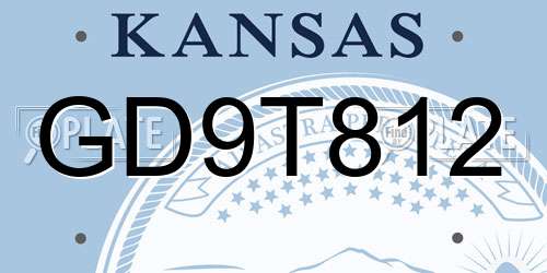 GD9T812 Kansas License Plate