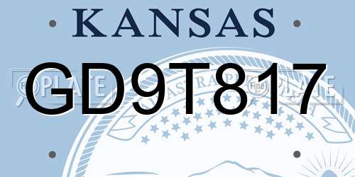 GD9T817 Kansas License Plate