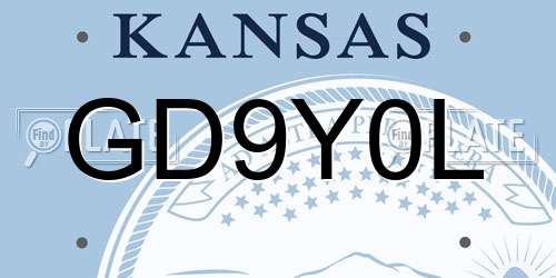 GD9Y0L Kansas License Plate