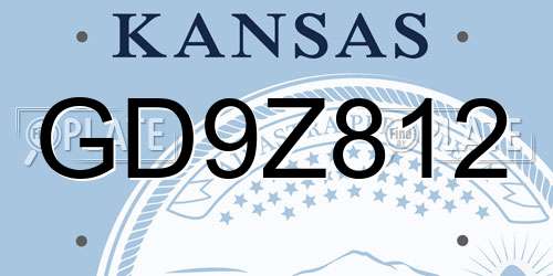 GD9Z812 Kansas License Plate