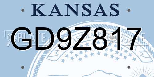 GD9Z817 Kansas License Plate