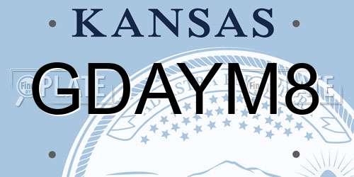 GDAYM8 Kansas License Plate