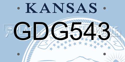 GDG543 Kansas License Plate