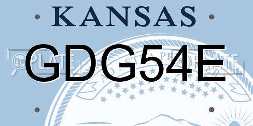 GDG54E Kansas License Plate