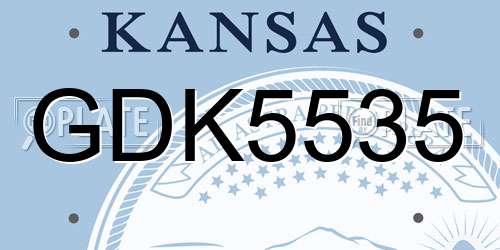 GDK5535 Kansas License Plate