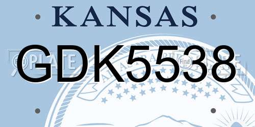 GDK5538 Kansas License Plate