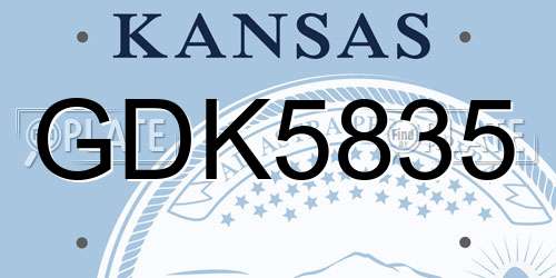 GDK5835 Kansas License Plate