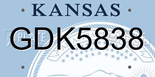 GDK5838 Kansas License Plate