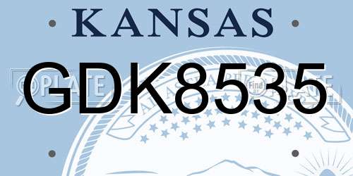 GDK8535 Kansas License Plate