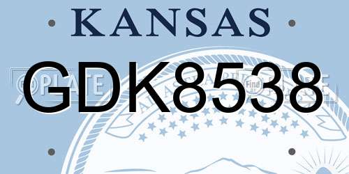 GDK8538 Kansas License Plate
