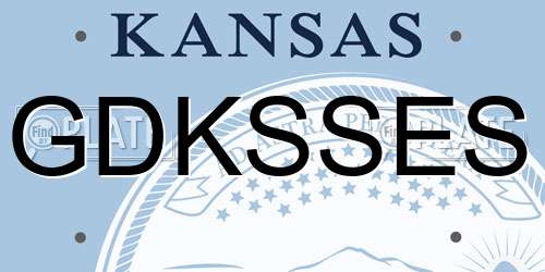 GDKSSES Kansas License Plate