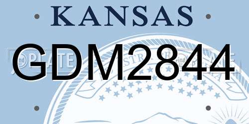 GDM2844 Kansas License Plate
