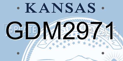 GDM2971 Kansas License Plate