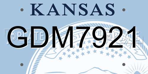 GDM7921 Kansas License Plate