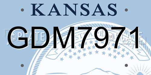 GDM7971 Kansas License Plate