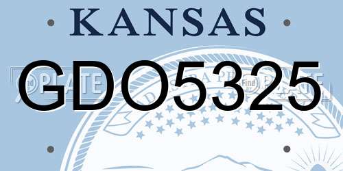 GDO5325 Kansas License Plate