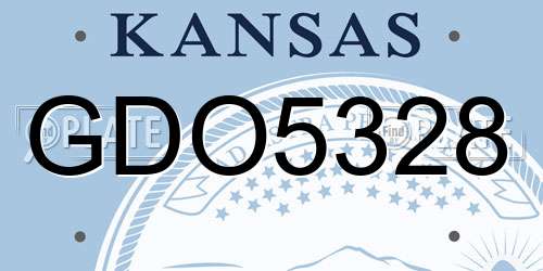 GDO5328 Kansas License Plate