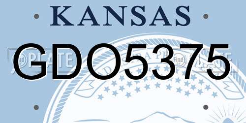 GDO5375 Kansas License Plate