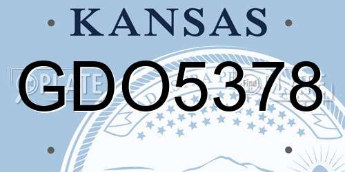 GDO5378 Kansas License Plate