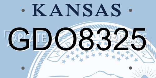 GDO8325 Kansas License Plate