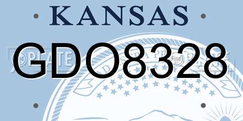 GDO8328 Kansas License Plate