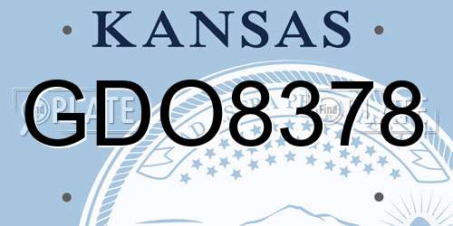 GDO8378 Kansas License Plate