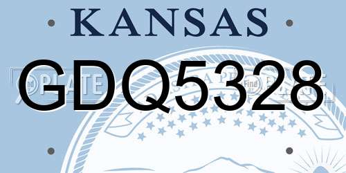 GDQ5328 Kansas License Plate