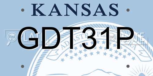 GDT31P Kansas License Plate