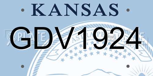 GDV1924 Kansas License Plate