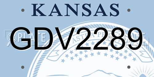 GDV2289 Kansas License Plate