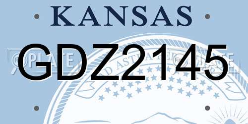 GDZ2145 Kansas License Plate