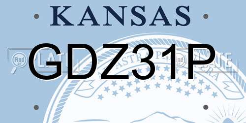 GDZ31P Kansas License Plate