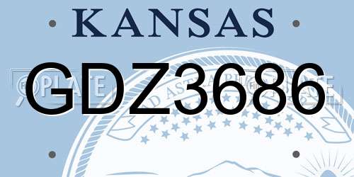 GDZ3686 Kansas License Plate