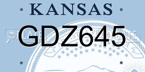 GDZ645 Kansas License Plate