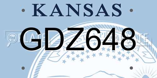 GDZ648 Kansas License Plate