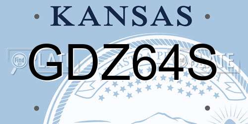 GDZ64S Kansas License Plate