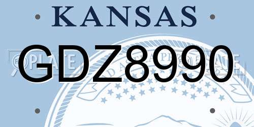 GDZ8990 Kansas License Plate