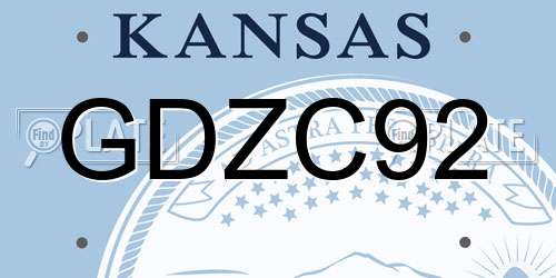 GDZC92 Kansas License Plate