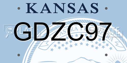 GDZC97 Kansas License Plate