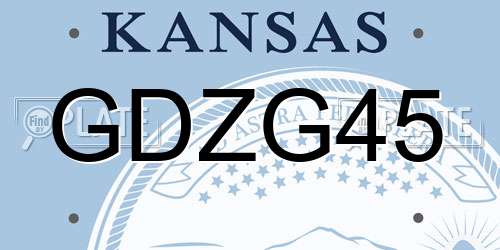 GDZG45 Kansas License Plate