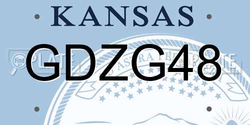 GDZG48 Kansas License Plate
