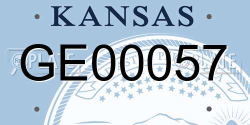 GE00057 Kansas License Plate